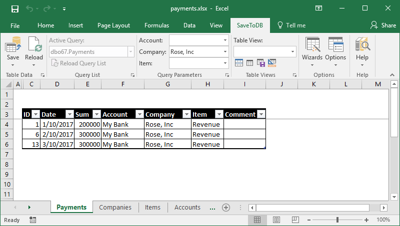 Sample of translated columns in Microsoft Excel