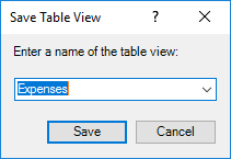 Save the Expenses table view