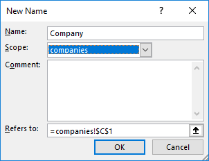 Create a named cell with the ribbon parameter name