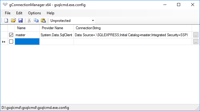 gsqlcmd Connection Manager
