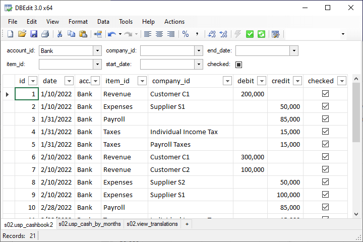 DBEdit - Open from Server - Created Workbook