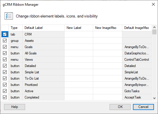 CRM Ribbon Manager