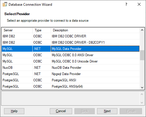 Connecting Excel to MySQL Database - Selecting Provider