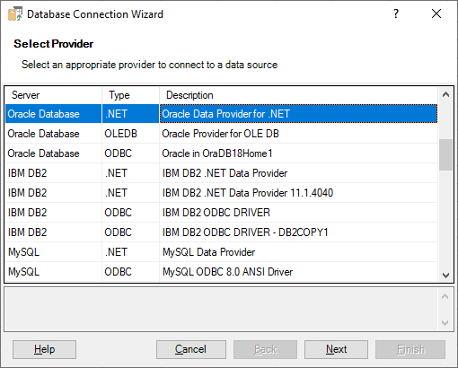 Connecting Excel to Oracle Database - Selecting Provider
