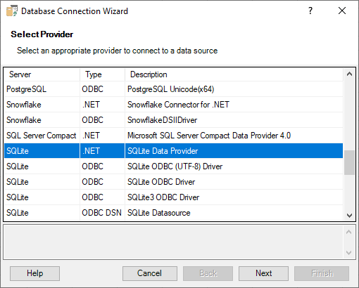 Connecting Excel to SQLite Database - Selecting Provider