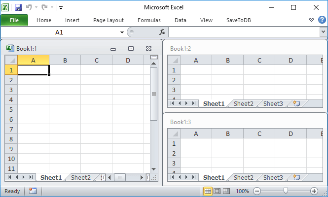Example of Automatic Arranging Excel Windows
