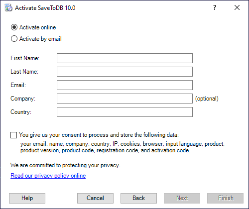 SaveToDB Registration - Fill Personal Data