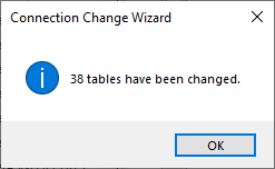 Change Connection Wizard - Final Message Example
