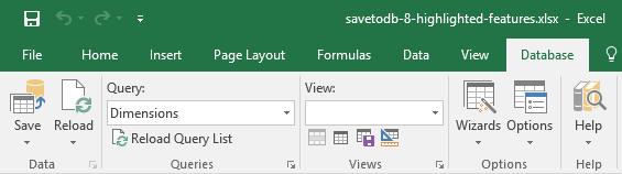 SaveToDB Ribbon in Excel SaveToDB Ribbon in Excel