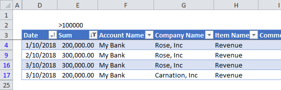 Auto-filter by number