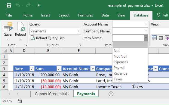 Ribbon Parameters