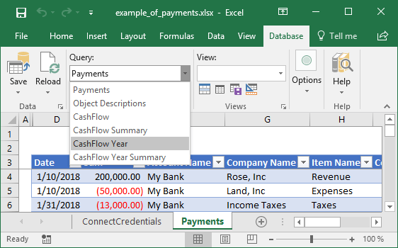 Example of Query List